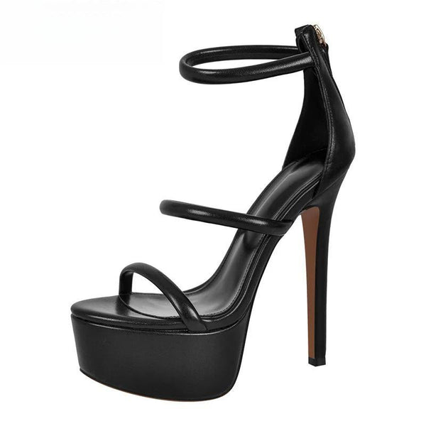 Women Platform Open Toe Thin High Heel Sandals Pumps