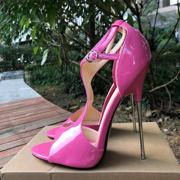 16cm Extreme High Heels Pink Sandals Sexy Pumps Stilettos