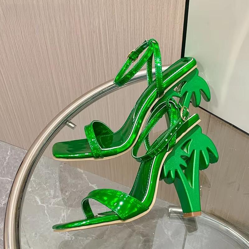 Sexy Green Ankle Cross Strap Sandals Women Summer