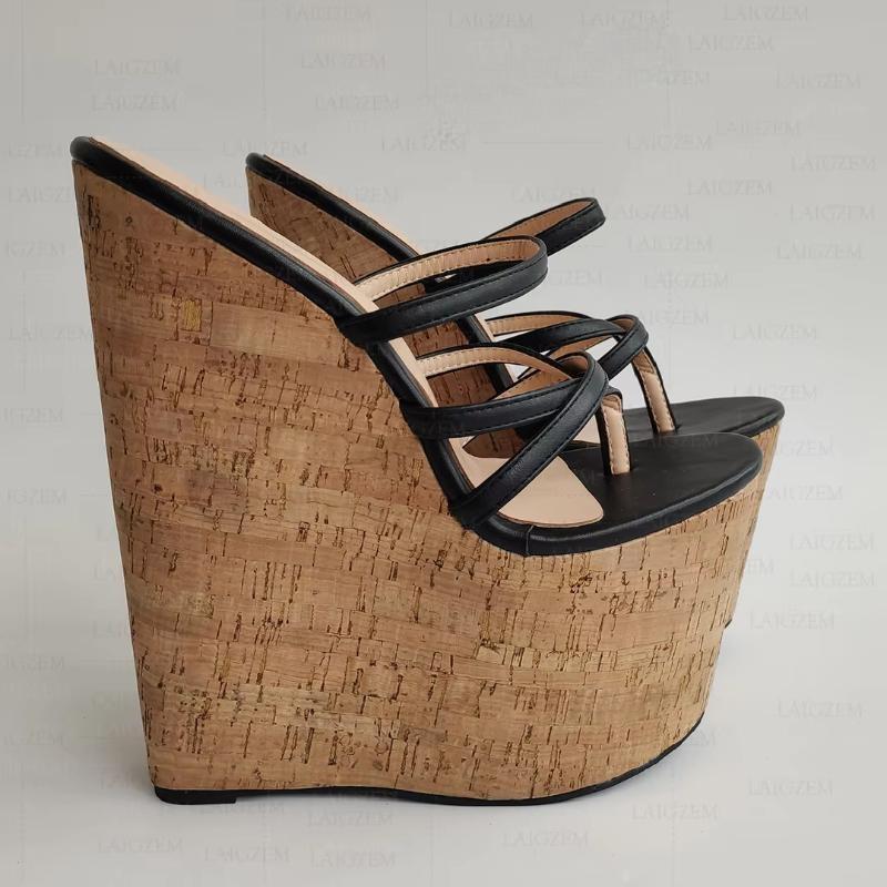 Women Sandals Platform Wedges Flip Flop 22CM High Heels Pumps