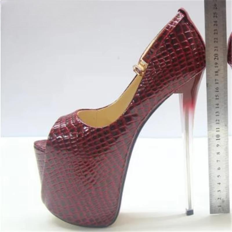 women's shoes 19cm ultra high thin heels single open toe platform Ankle Strap wedding pumps