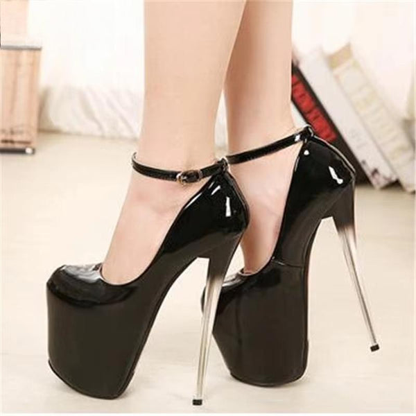 Plus:34-42 43 Spring club sexy Stiletto 19/22cm thin heels platform single shoes