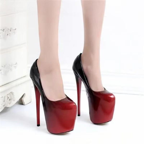 Gradient Color Stiletto Plus:34-49 50 Sexy Women Shoes 19cm Thin Heels