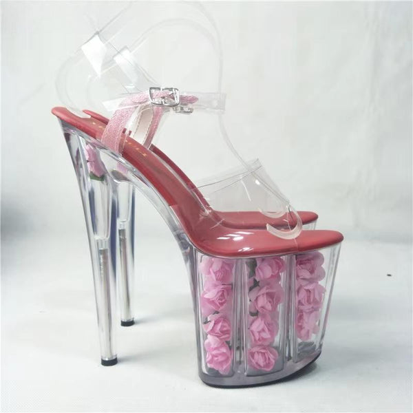 20 cm sexy high heel ladies fashion transparent sandals