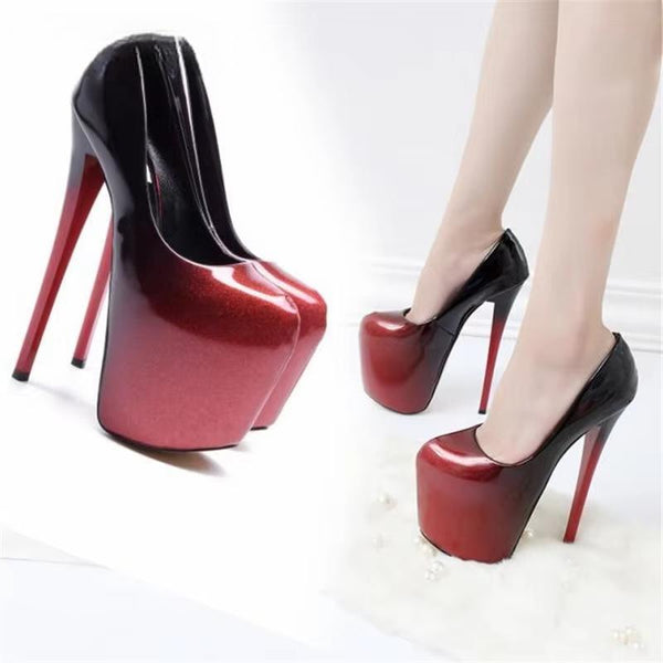 Stiletto Spring Autumn Platforms Shoes Woman 20cm Thin High-Heels