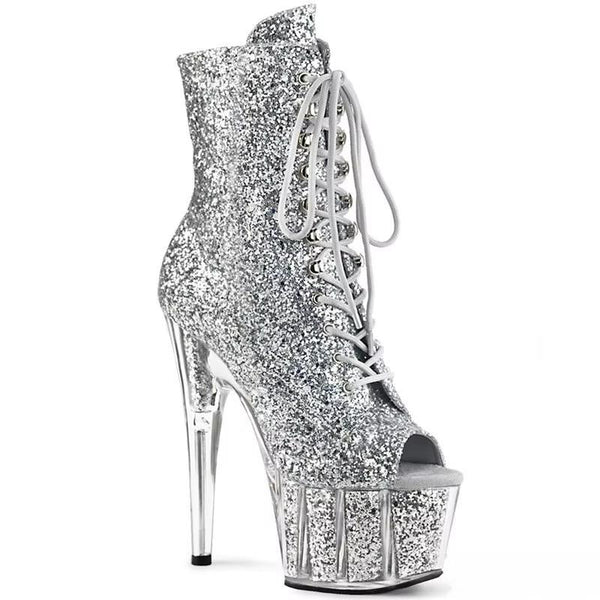 17cm banquet fashion wear stiletto heels sequined material 7 inch heels