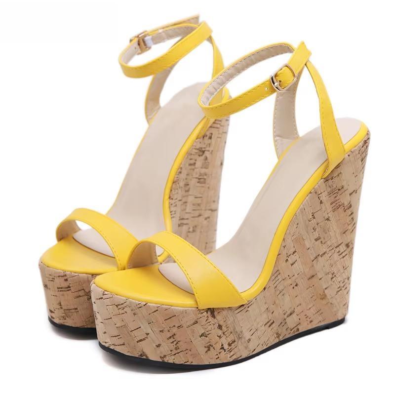 Open Toe Ankle Strap Platform Wedges Women Sandals