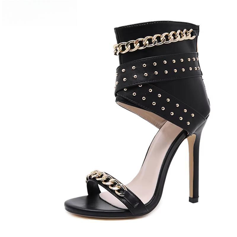 Rivet Metal Decoration High Heel Sandals Women