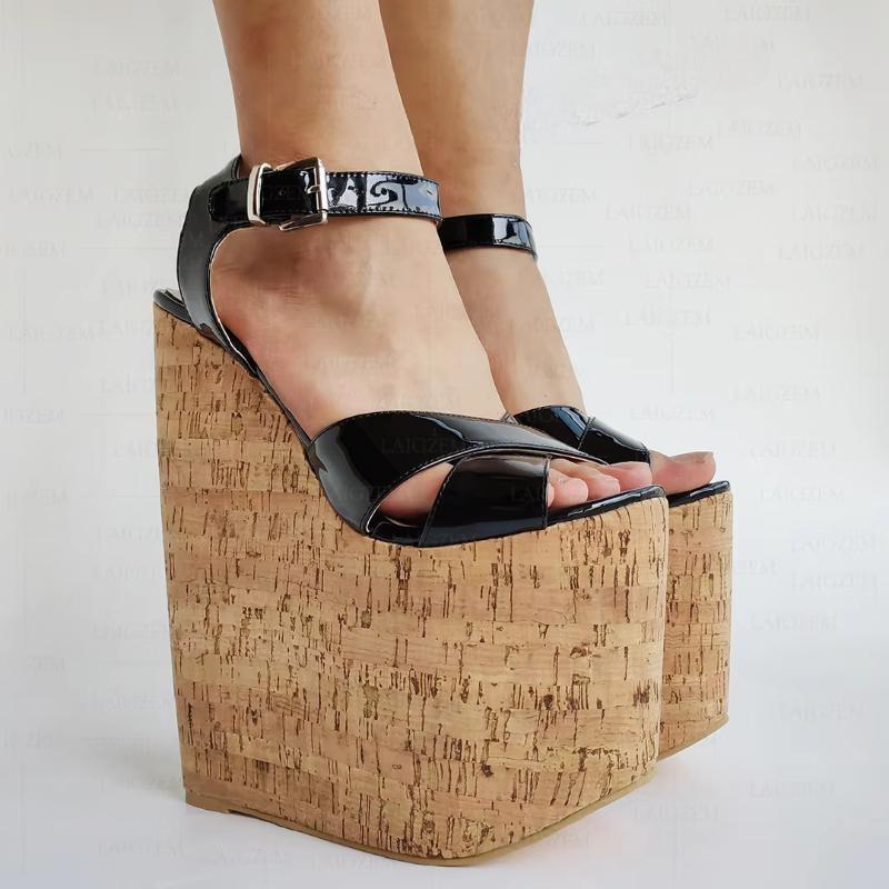 Women Sandals Platform Wedges 22CM Open Toe SUPER High Heels