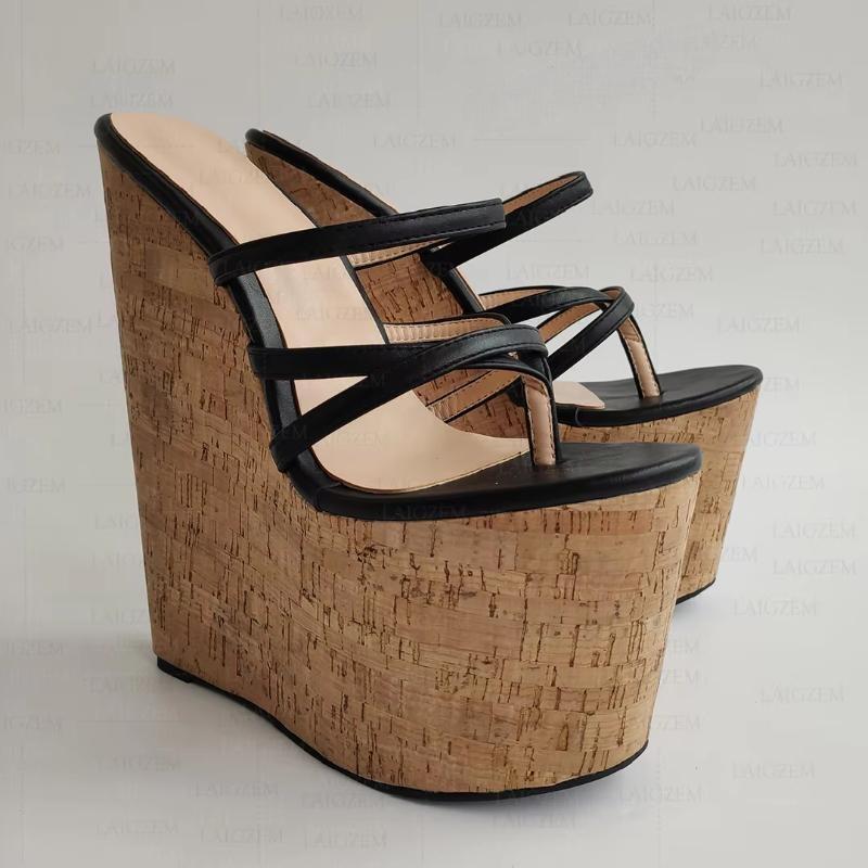 Women Sandals Platform Wedges Flip Flop 22CM High Heels Pumps