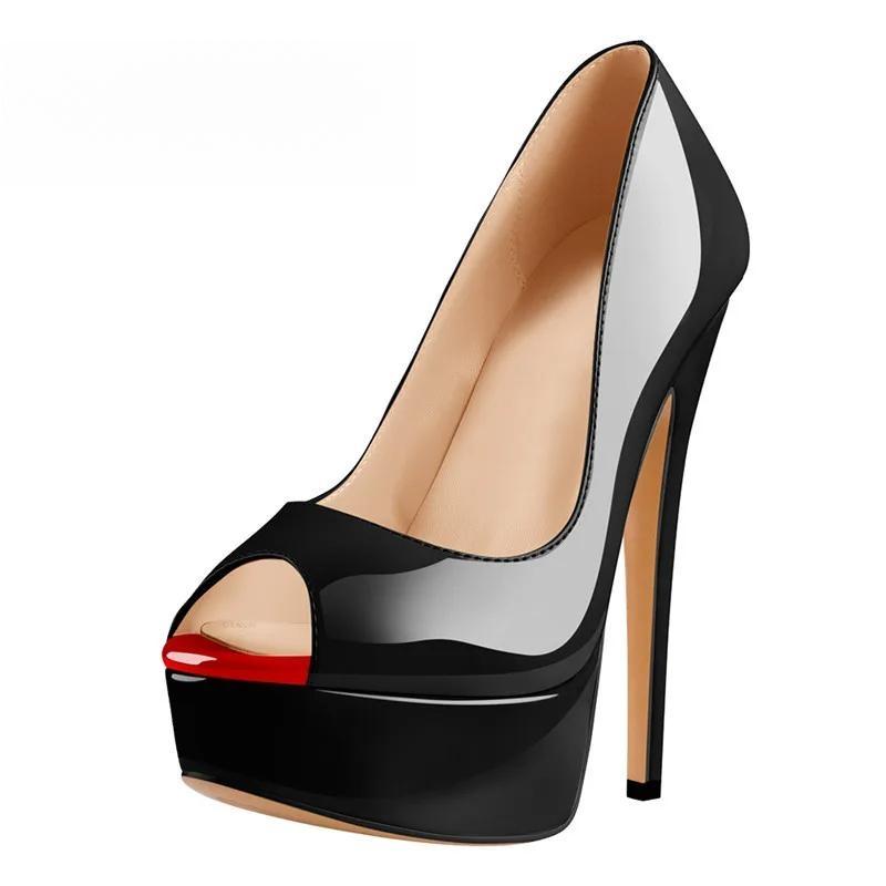 Women Peep Toe Pumps Platform Fashion Spike Pumps Extremely High Heel