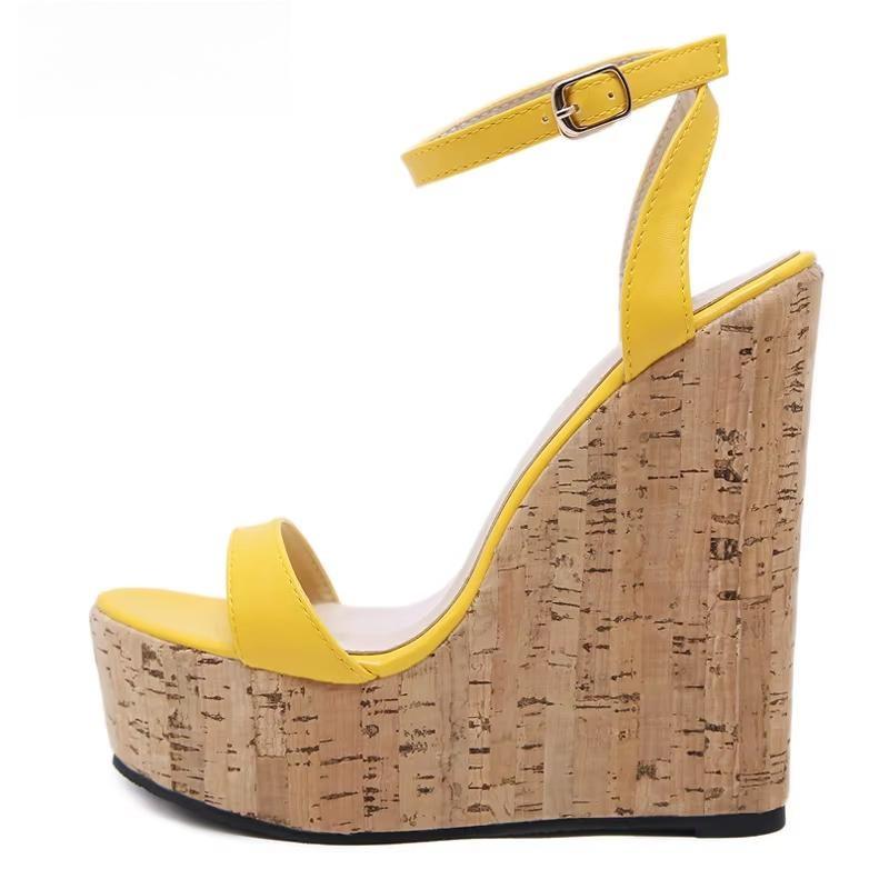 Open Toe Ankle Strap Platform Wedges Women Sandals