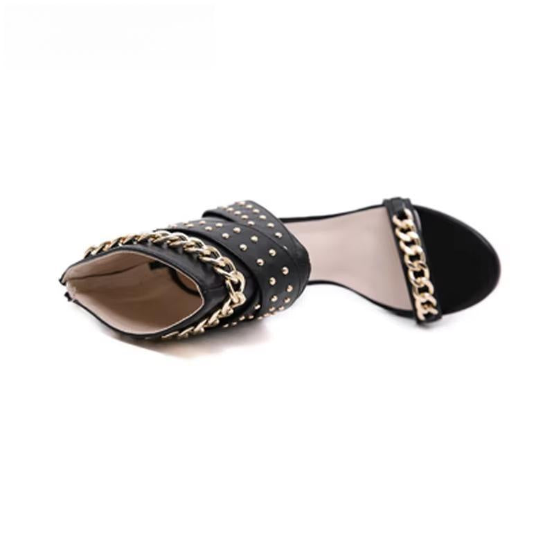 Rivet Metal Decoration High Heel Sandals Women