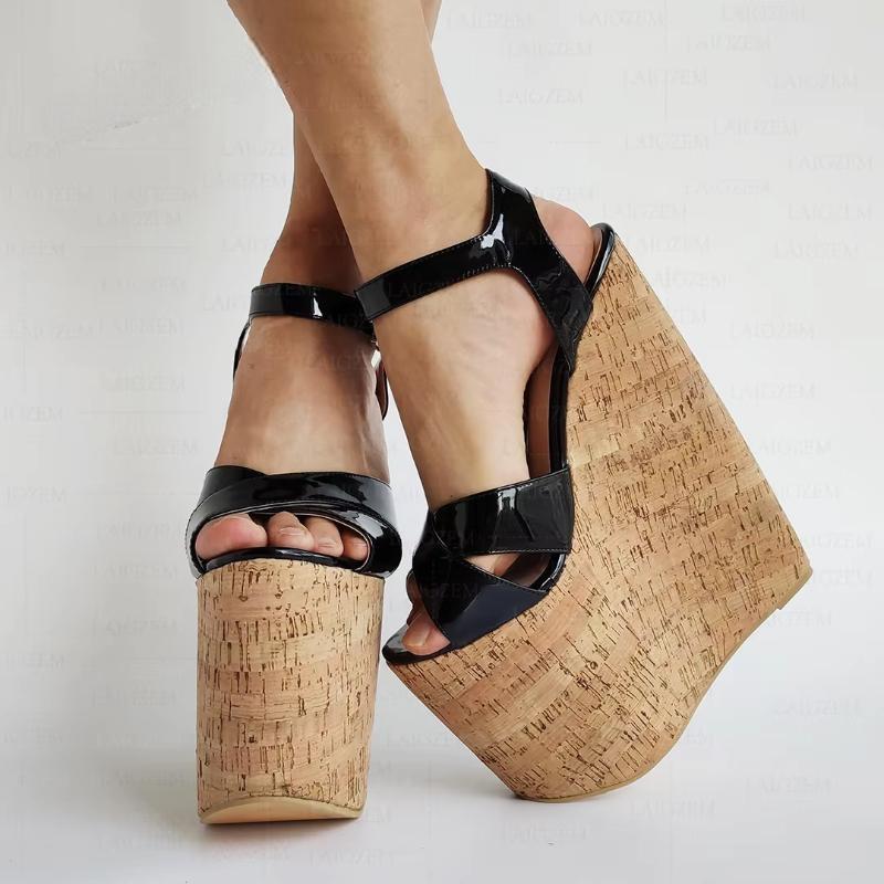 Women Sandals Platform Wedges 22CM Open Toe SUPER High Heels