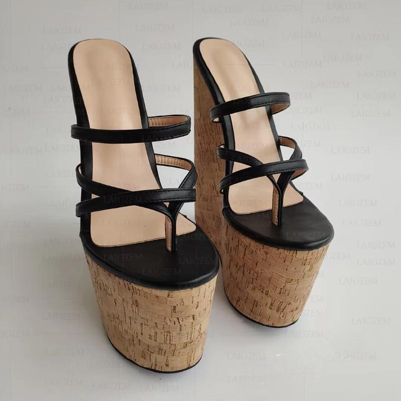 Women Sandals Platform Wedges Flip Flop 22CM High Heels Pumps