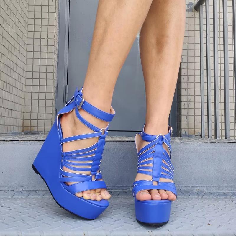 Platform Wedge Gladiator High Heels Sandals Straps Party Pumps Ladies Shoes