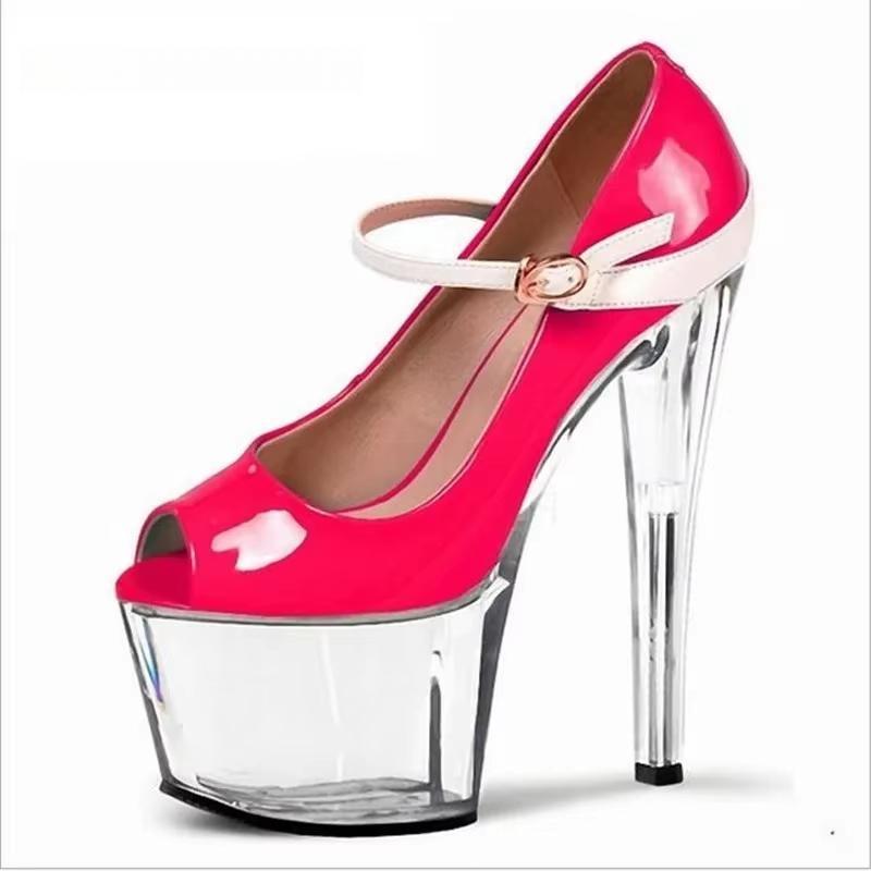 Plus:35-45 46 Ladies Spring/autumn Platforms Wedding Peep Toe 15cm Thin High Heels