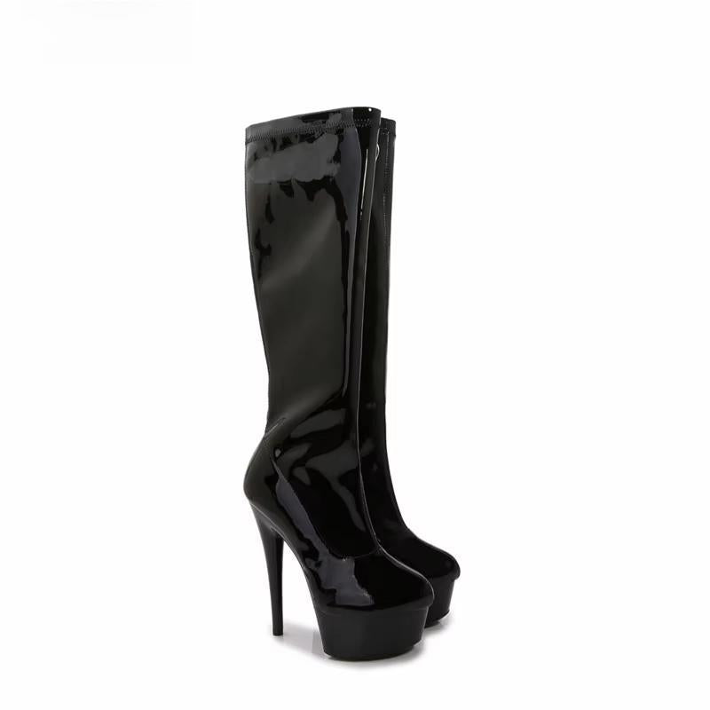 Fashion Knee High Long Boots Women's Shoes 15cm Thin Heels