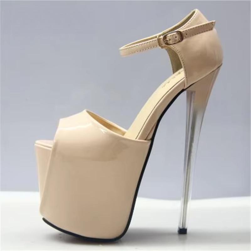 20cm Thin high heels Nightclub show platform shoes woman Ankle strap pumps