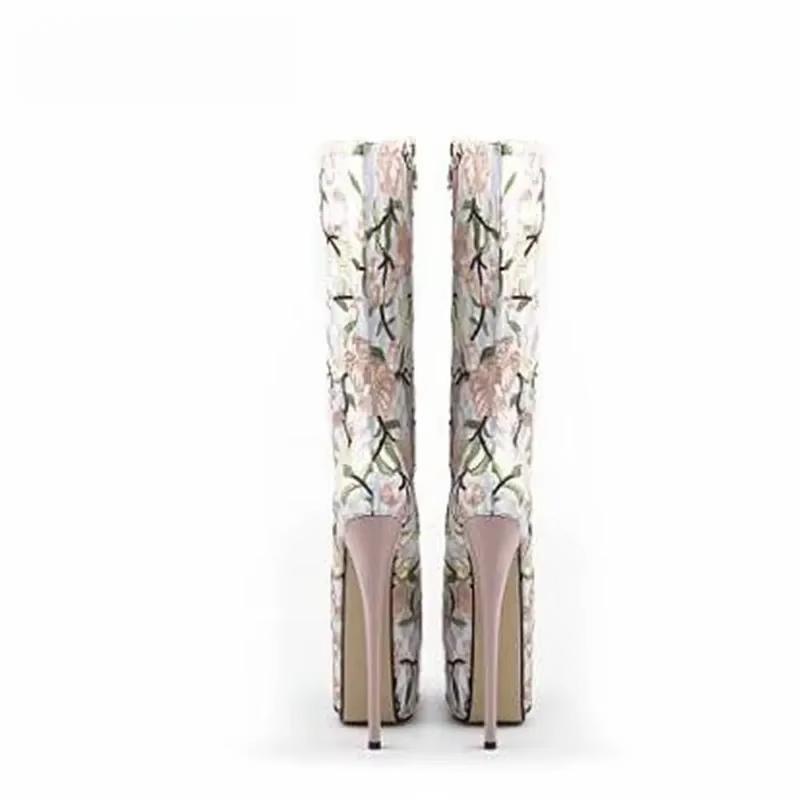 20cm Thin Heels Stiletto Woman Summer Peep Toe Knee-high Boots