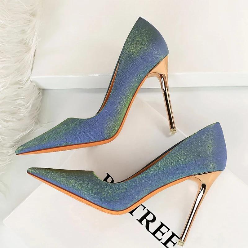 Fashion Women Pumps Satin Cloth Pumps Women Shoes Stiletto High Heels