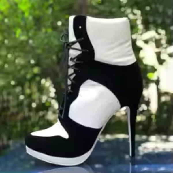 SUPER Cool Women Ankle Boots Adjustable Lace Up Heel Boots Ladie