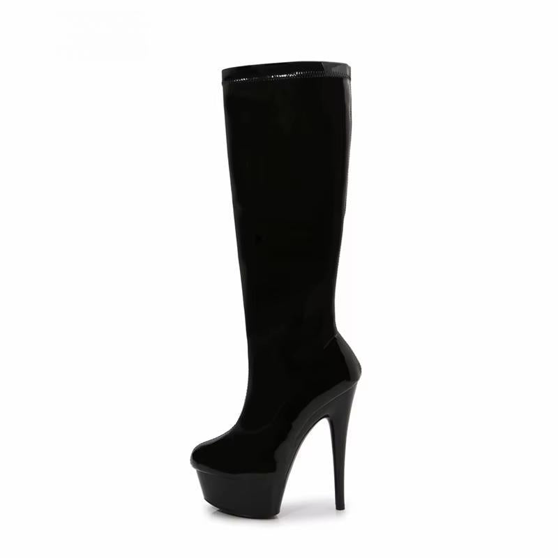 Fashion Knee High Long Boots Women's Shoes 15cm Thin Heels