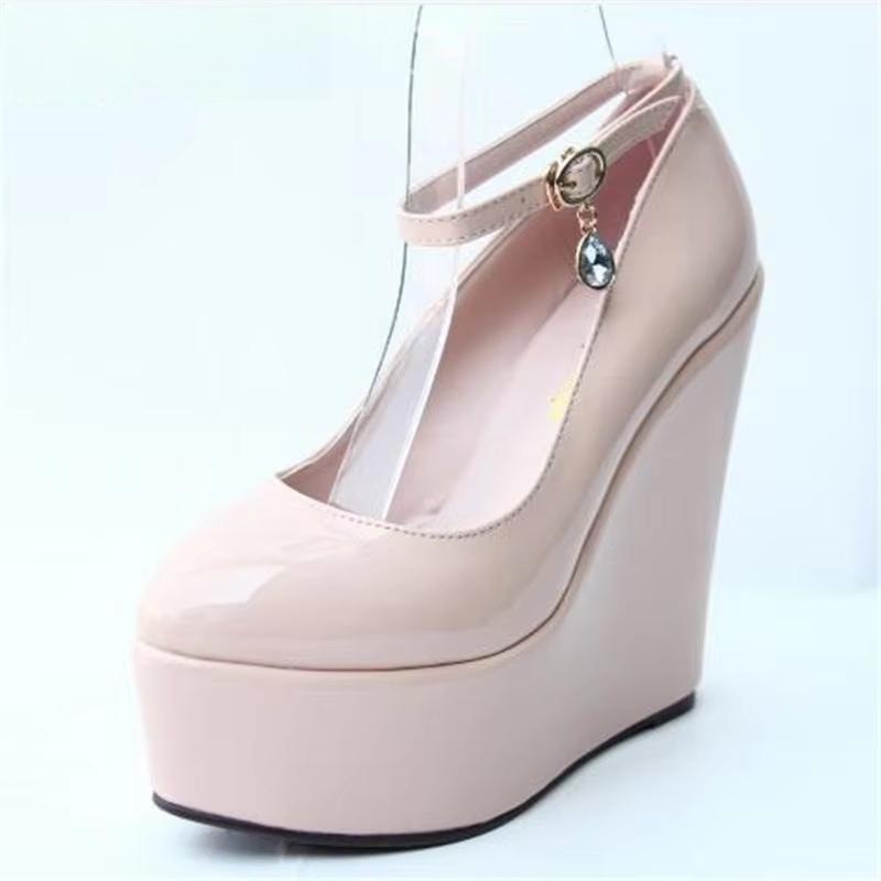 Small yards:30,31,32,33,34;Plus:42,43 brand sweet Patent leather wedges wedding shoes