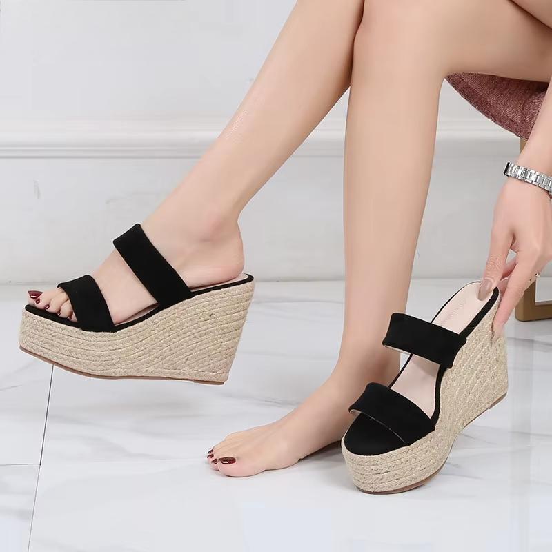 Summer 9cm 11cm High-heeled Women Pumps Platform Hemp shoes