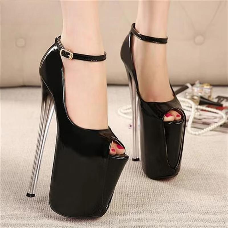 sexy Stiletto 16/19/22cm Thin Heels Shoes Woman Platform Ankle Strap Women