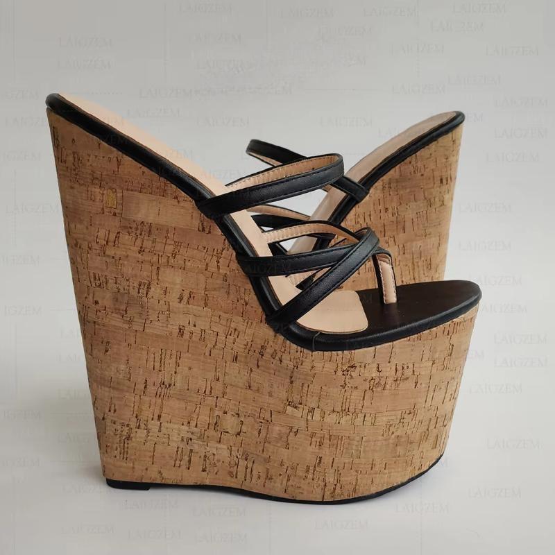 Women Sandals Platform Wedges Flip Flop 22CM High Heels Pumps