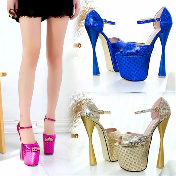 Open Toe Nightclub Sexy Platform Shoes Woman Buckle Sandals 20cm