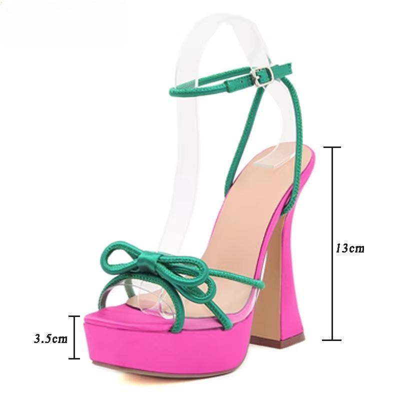 New Runway Style Platform Women Sandals Sexy Square Toe Ankle Buckle Strap High Heels