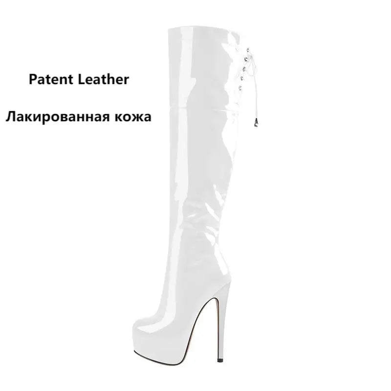 Sexy Platform Zip 16cm Thin High Heel Stiletto Stretch Over The Knee High Boots