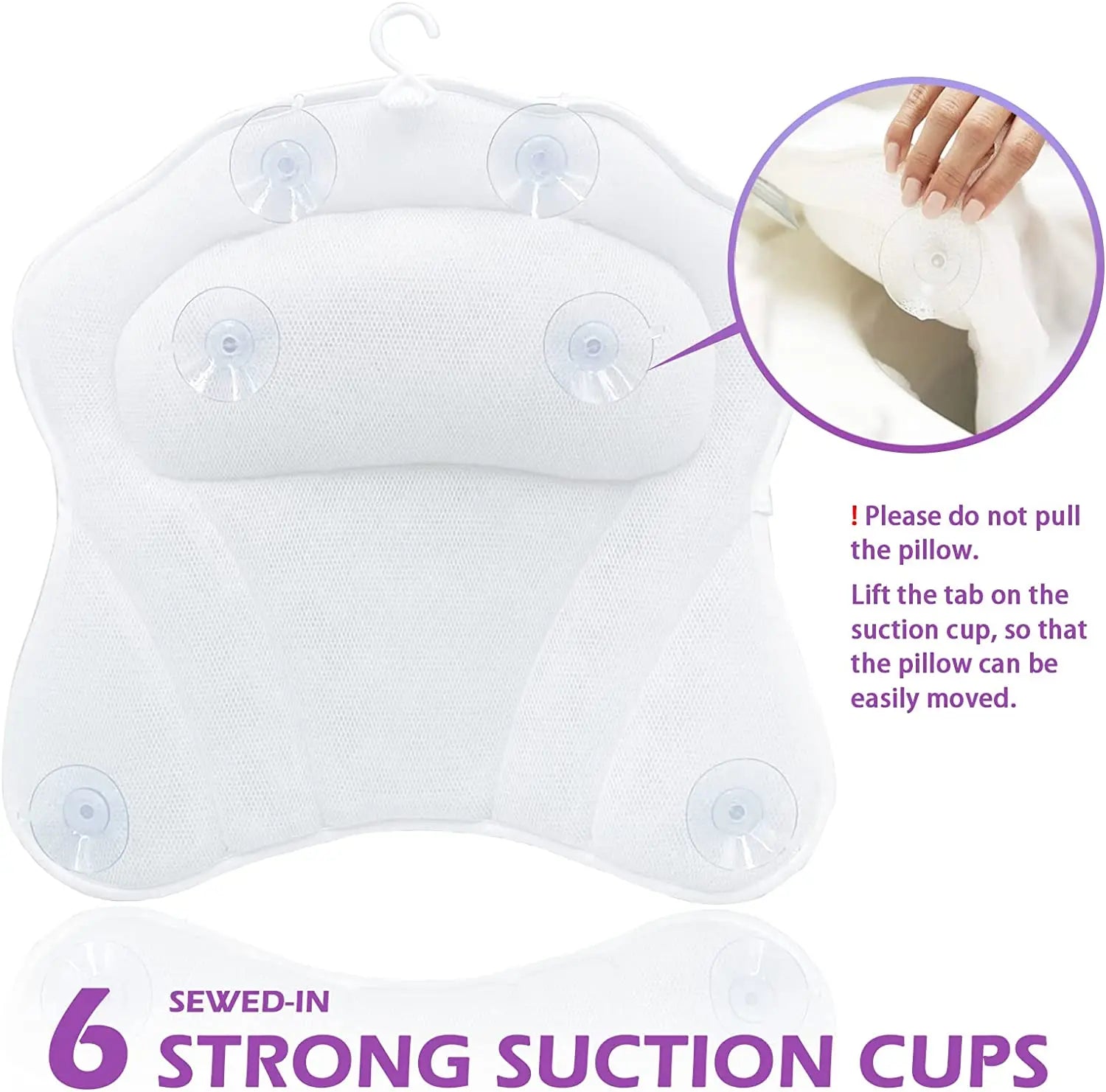 Bath Pillow for Tub Neck and Back Support, SPA Bathtub Pillow