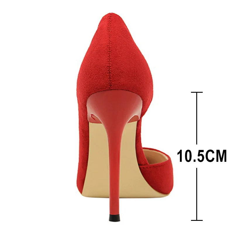 Pointed Toe  Pumps Stiletto High Heels Suede Women Shoes