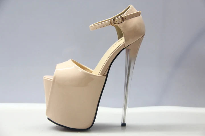 20cm Thin high heels Nightclub show platform shoes woman Ankle strap pumps