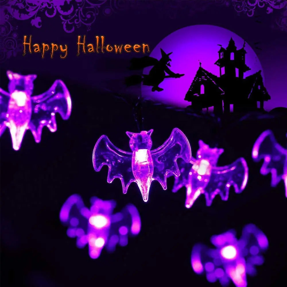 10/20/30leds Halloween Bat Light String Solar/Battery Powered Bats Fairy Lights