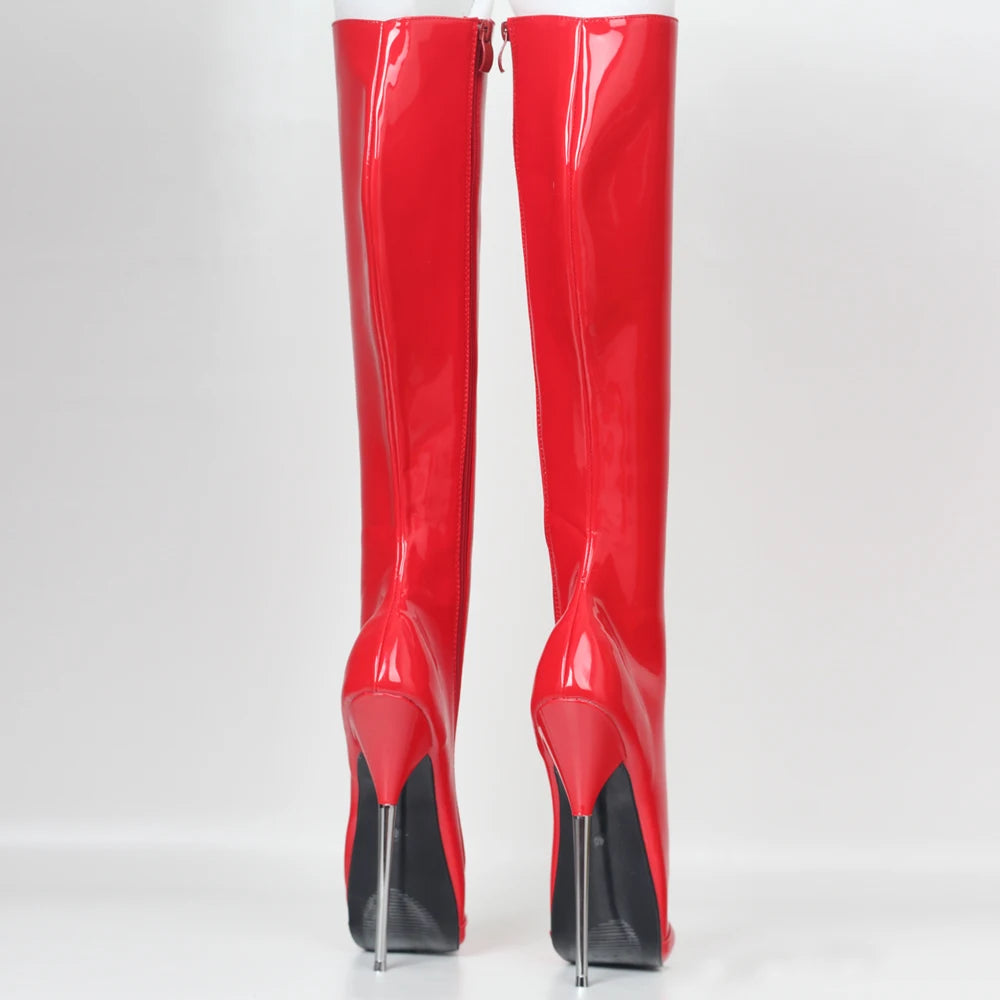 7" Super High Heel Pointed toe Side Zip Sexy Ballet Style Knee-High Boots