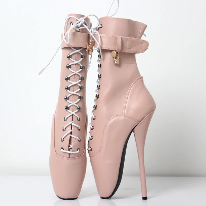 18CM Super High Heel Ankle Ballet Boots Sexy Fetish Women Boots