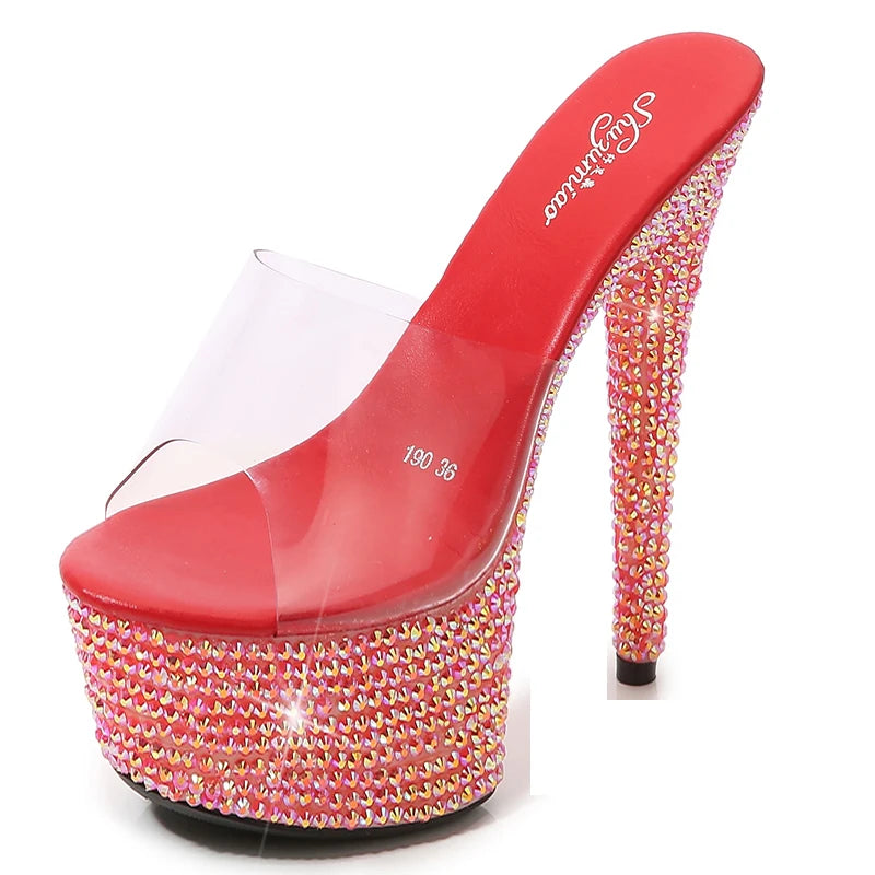 Summer Slippers Women Shoes Diamond Platform Sandal