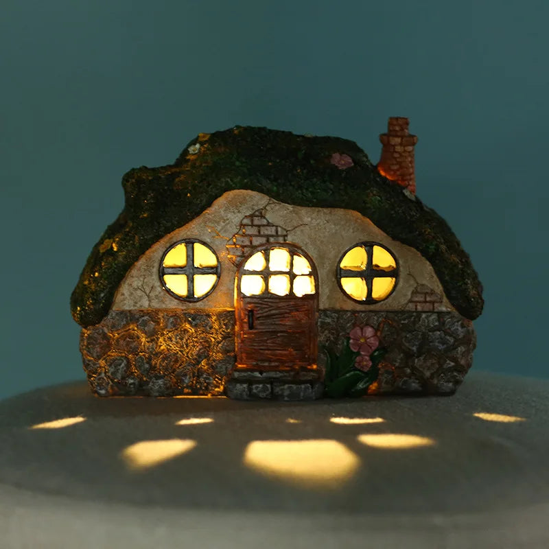 LED Solar Light Fairy House Outdoor Waterproof Garden Lawn Lamp