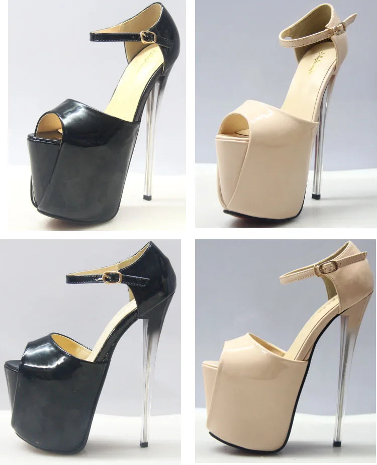 20cm Thin high heels Nightclub show platform shoes woman Ankle strap pumps