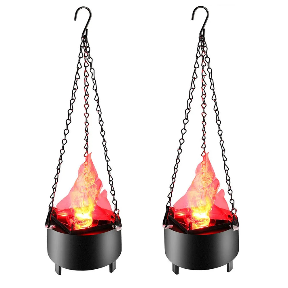 LED Fire Flame Night Light Hangable Dynamic Fire Effect Light Simulated Decorative Atmosphere Lamp