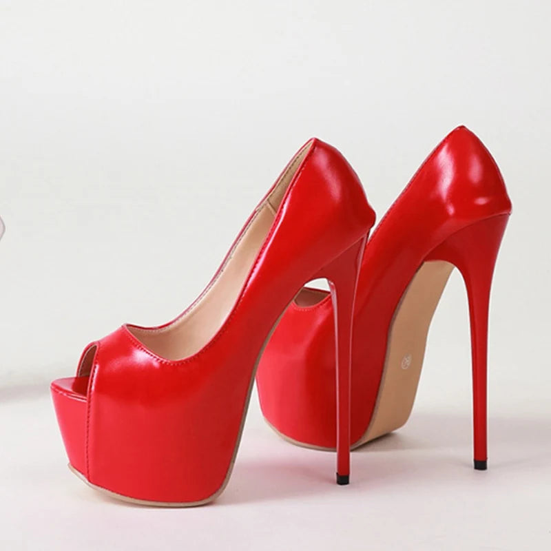 New Red High Heels Women Platform Sandals