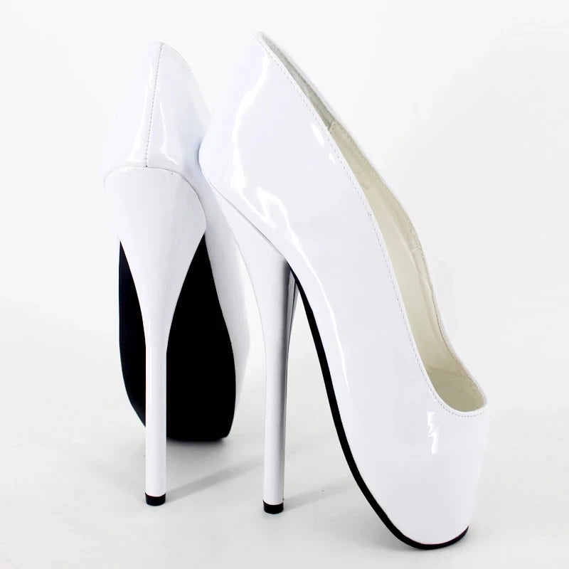 Ladies 7" High Ballet Heels Pumps Shallow Slip-On Sexy Stilettos Shoes