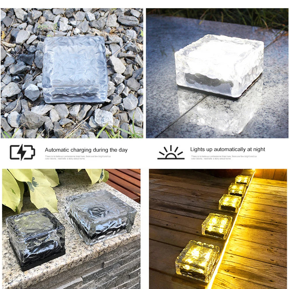 Solar Ice Brick Outdoor Courtyard Household Waterproof Villa Garden Lawn Underground Lamp
