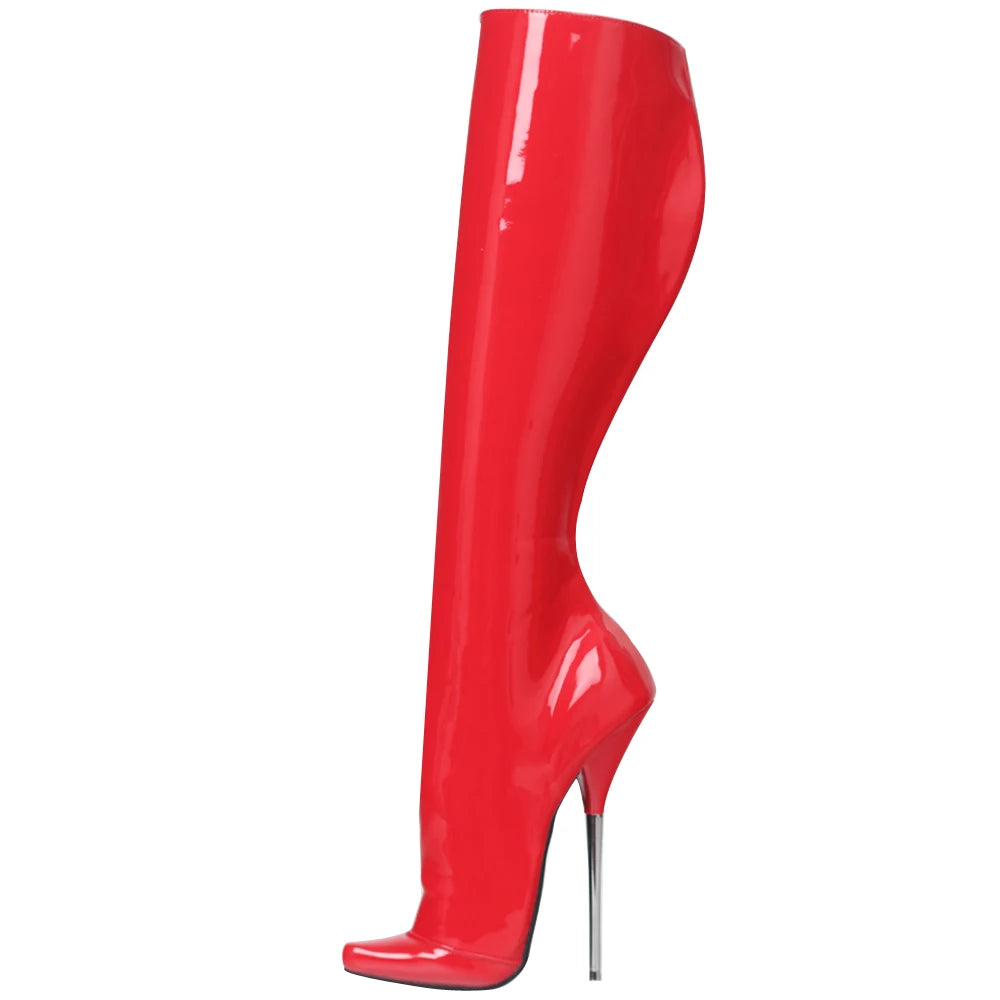 New 7" Super High Heel Pointed toe Side Zip Sexy Ballet Style Knee-High Boots