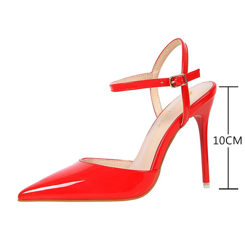 Fashion High Heels Shoes Patent Leather Woman Pumps Sexy Women Heels