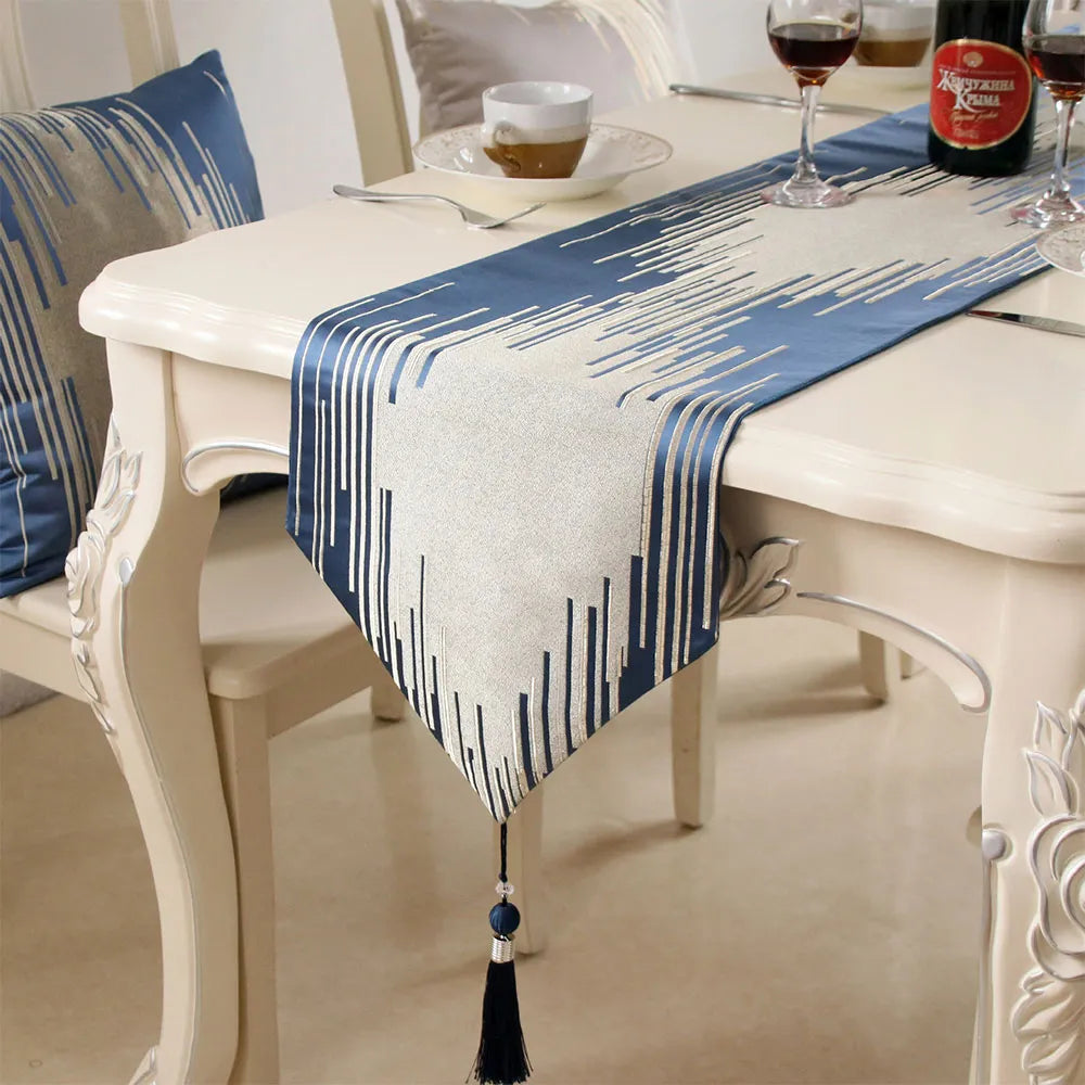 Nordic Style Soft Polyester Table Runner Narrow Tablecloth Coffee Bed Runner With Tassel